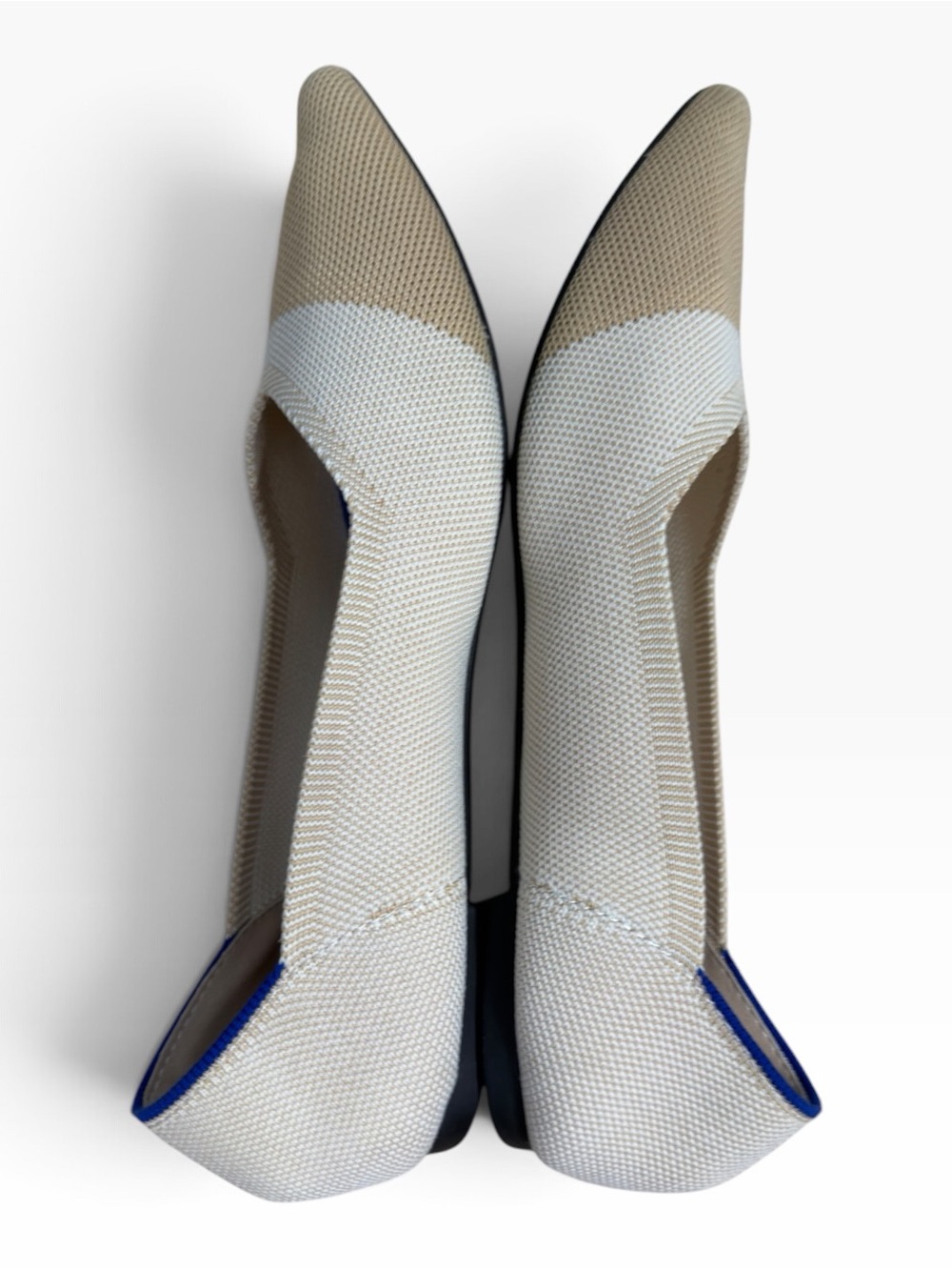 Je T’Accompagne Toujours Pointed Toe Knit Cap Toe Ballet Flats EU Size 39 Beige - Picture 7 of 10